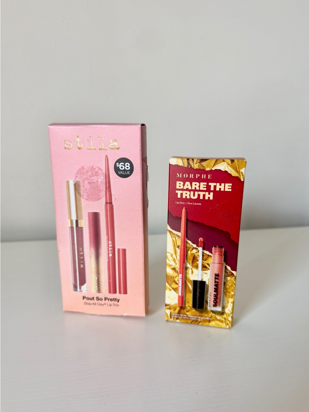 Stila Pout So Pretty Lip Trio + Morphe Bare The Truth Lip Duo Bundle